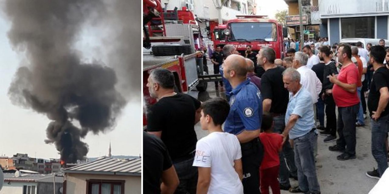 Bursa'da yangın: Onlarca kişi yangını izledi