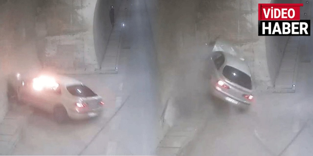 Tünelde feci kaza! Sollama yaparken duvara çarptı