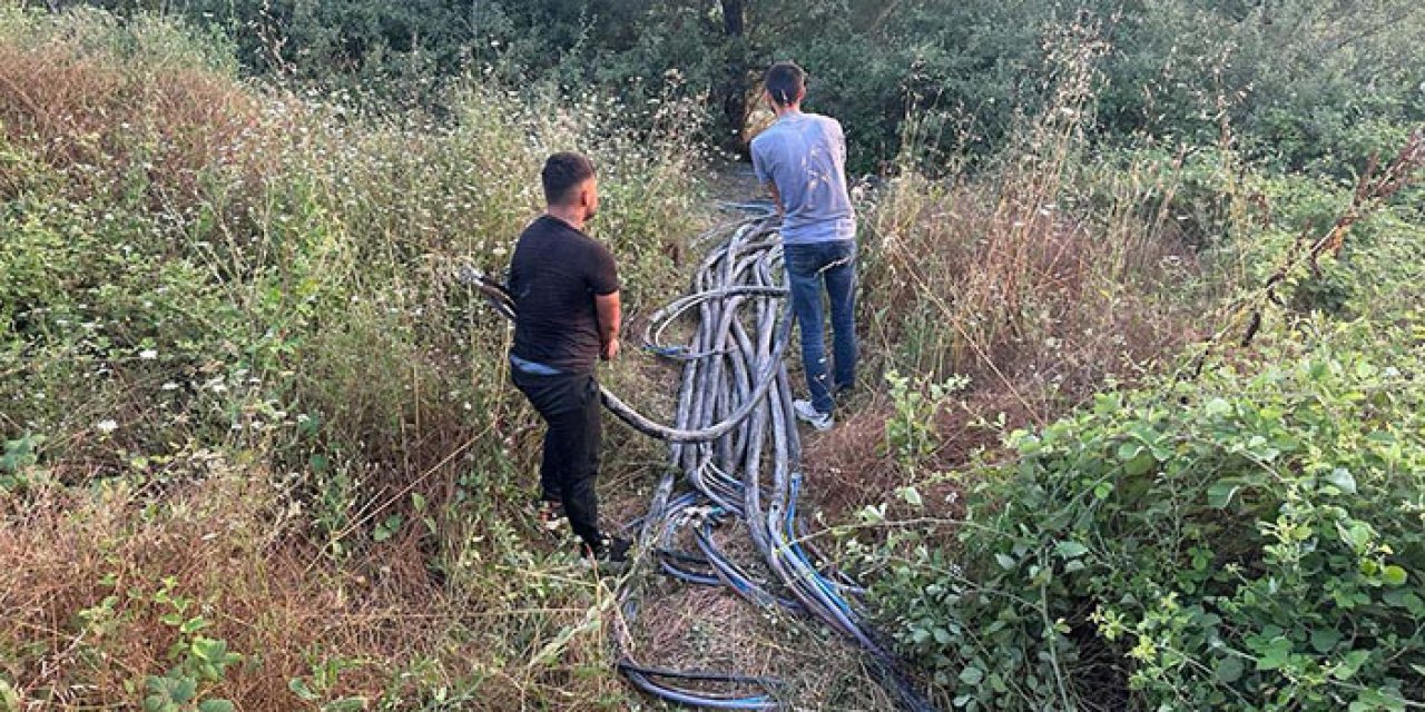 1 milyon 700 bin TL değerinde kablo çalarken yakalandılar