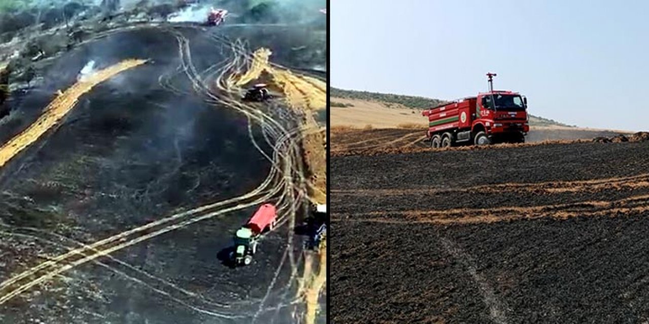 Tarım arazisi küle döndü