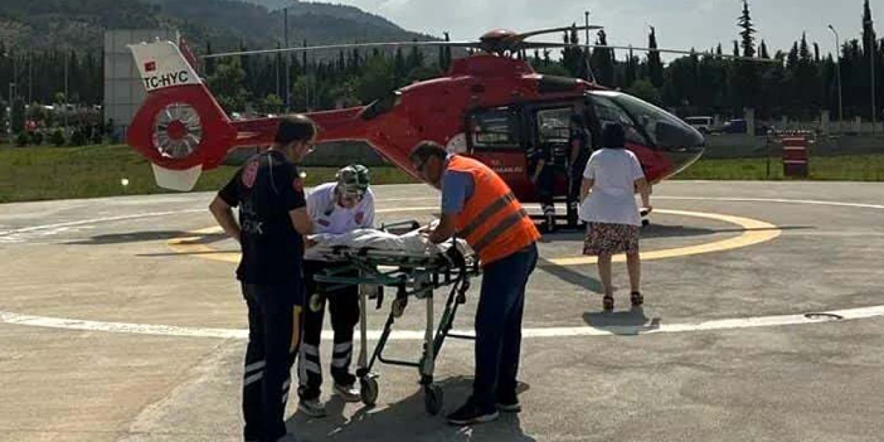 Boğulma tehlikesi geçirdi; ambulans helikopterle sevk edildi