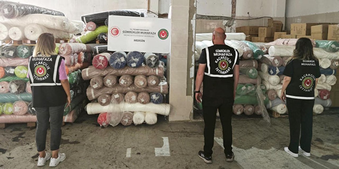 24 ton 400 kilogram kaçak polyester kumaş ele geçirildi