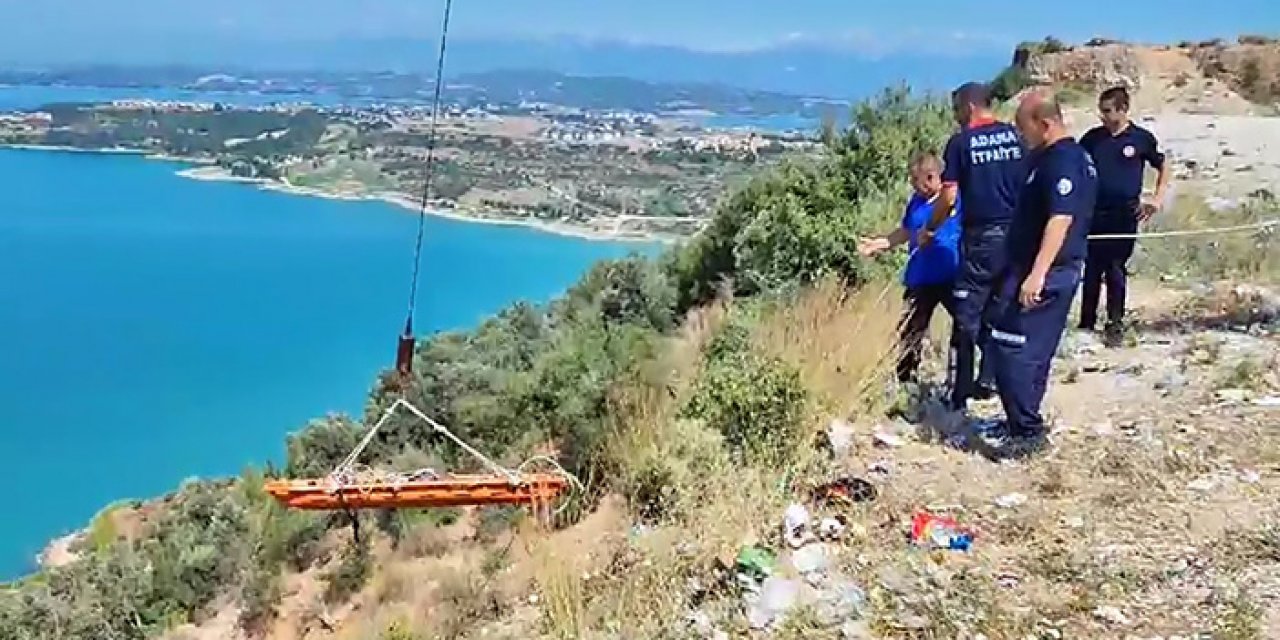 Uçuruma düşen paraşütçüyü itfaiye kurtardı