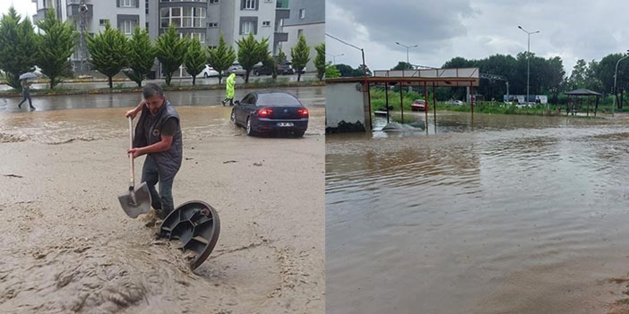 Giresun’da sağanak; yollar göle döndü