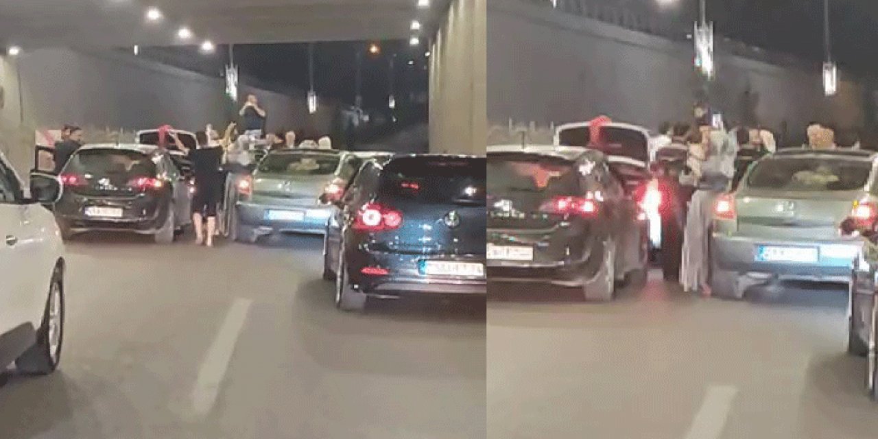 Alt geçidi kapatıp halay çekenlere ceza