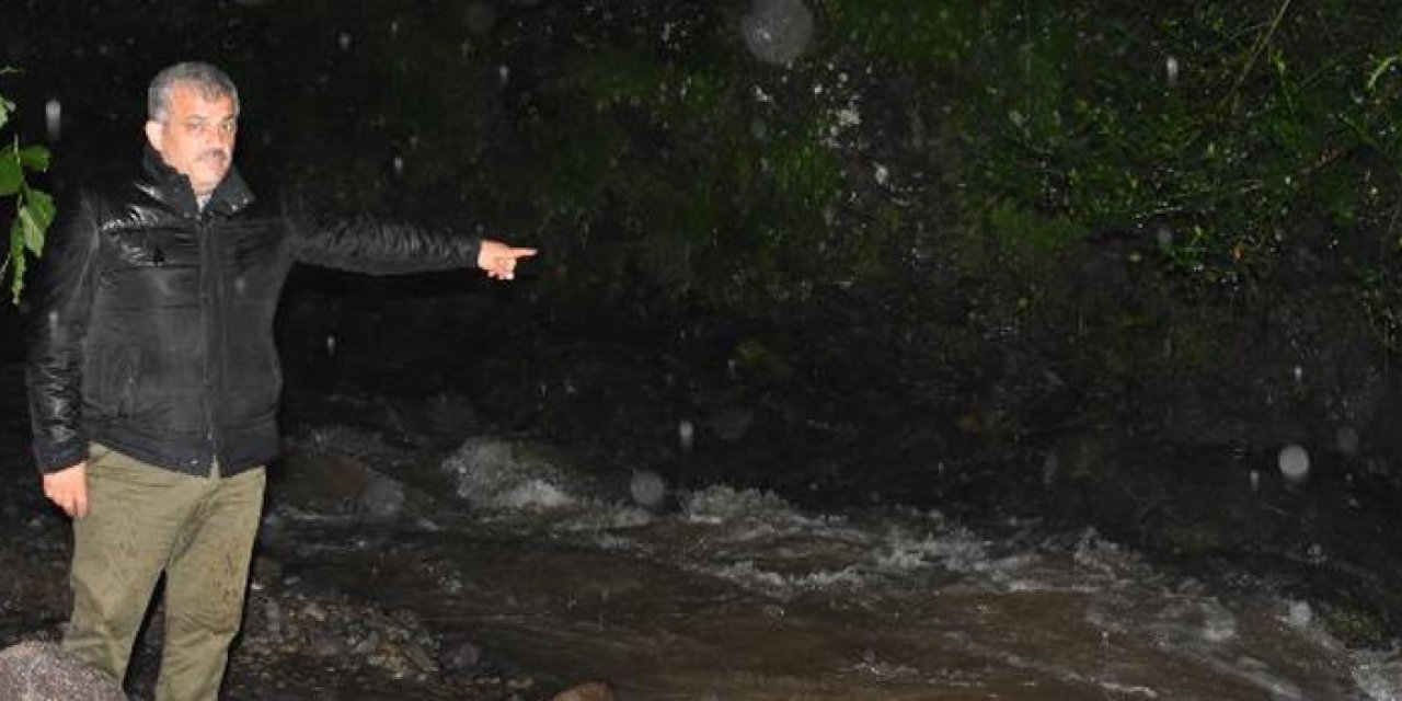 Dereye düşen kadın için kurtarma çalışması başlatıldı