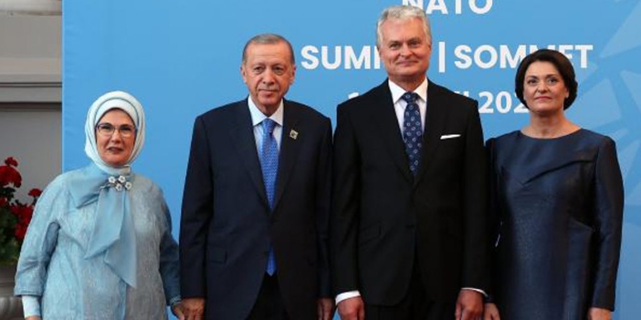 Erdoğan Litvanya’da resmi akşam yemeğine katıldı