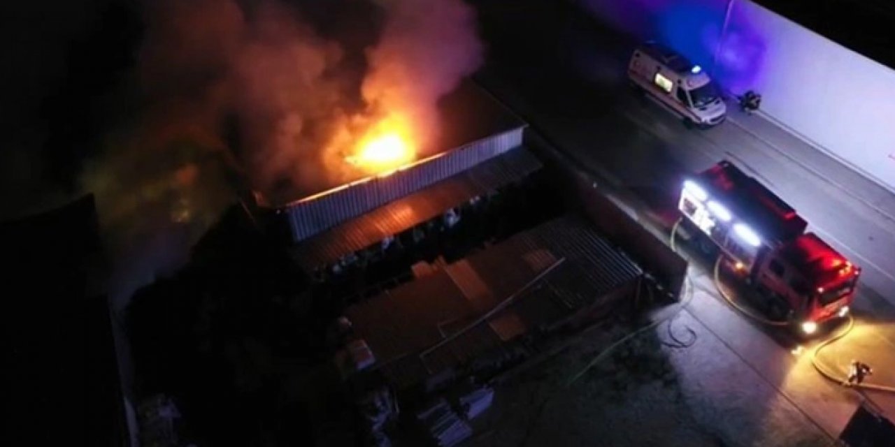 Plastik boru fabrikasında yangın çıktı