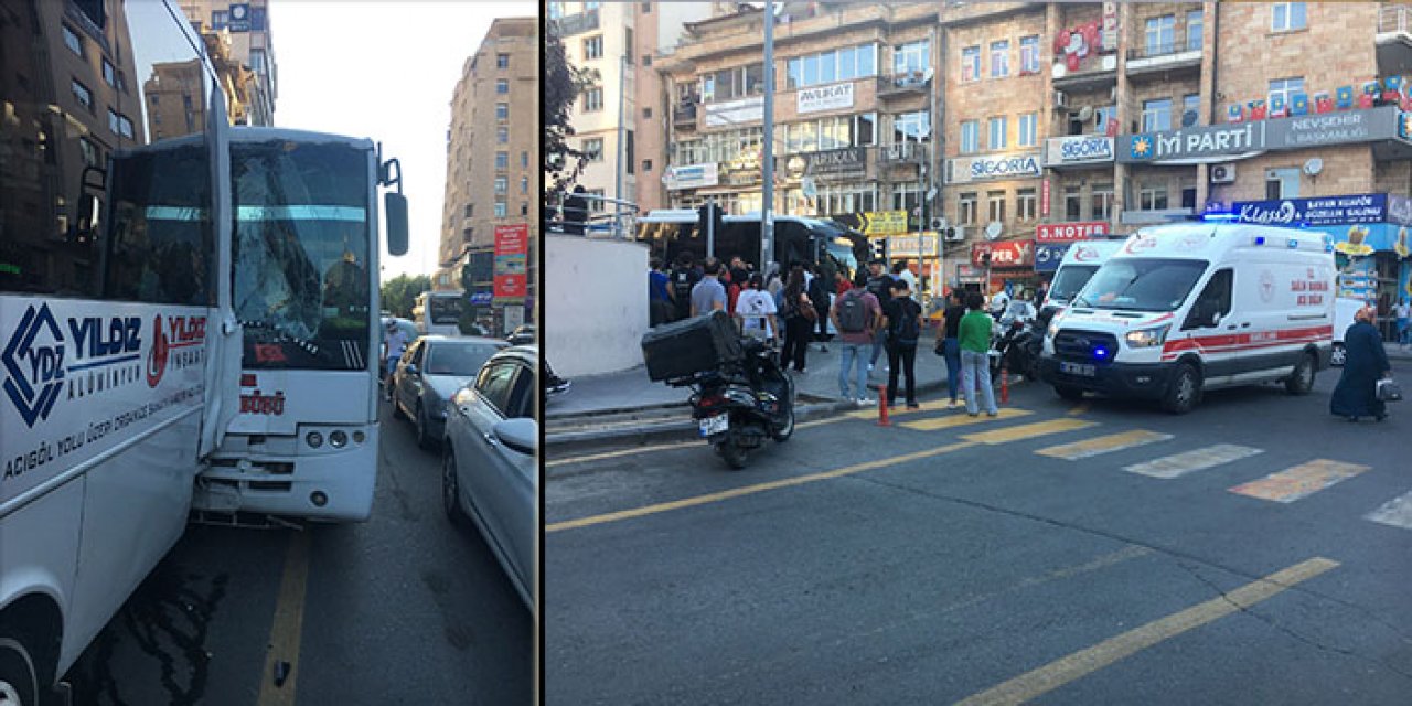 2 halk otobüsü çarpıştı: 9 kişi yaralandı