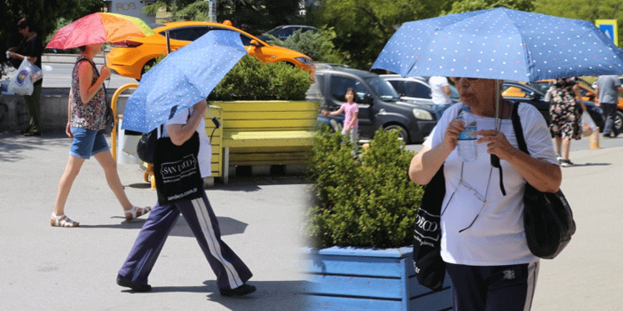 Ankara'da güneşe karşı şemsiyeli önlem
