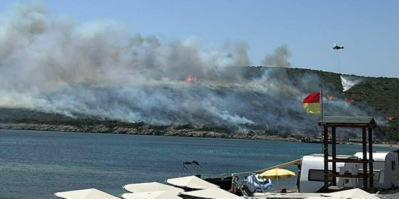 Tatil beldesinde korkutan yangın!