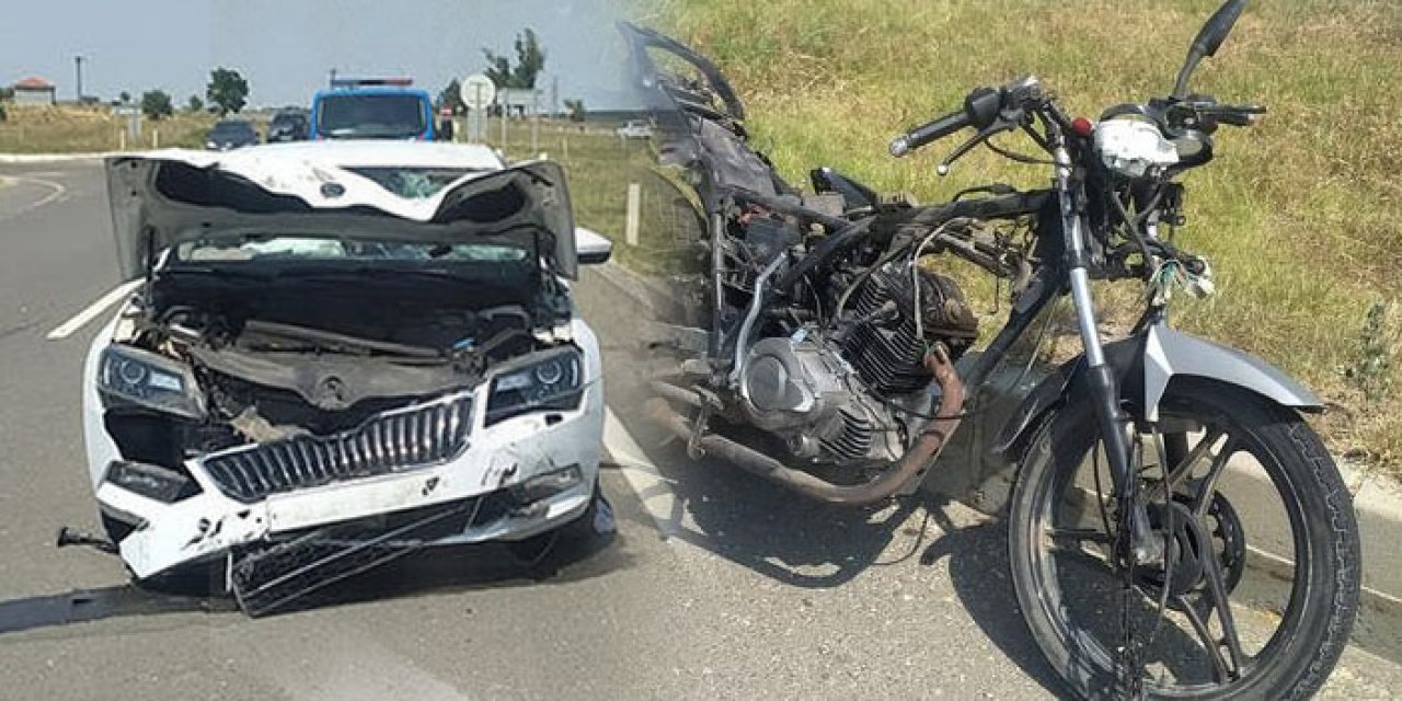 Otomobil ve motosiklet çarpıştı: 1ölü 2 yaralı