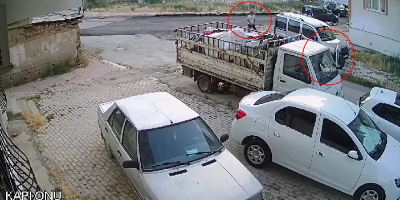 Park halindeki kamyoneti soydular