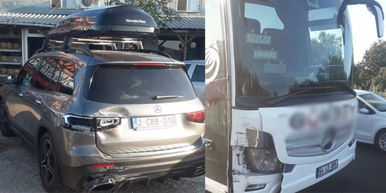 Yolcu otobüsü cipe arkadan çarptı: 1 yaralı