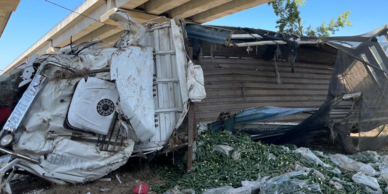 Kamyonet viyadükten aşağı uçtu: 3 yaralı