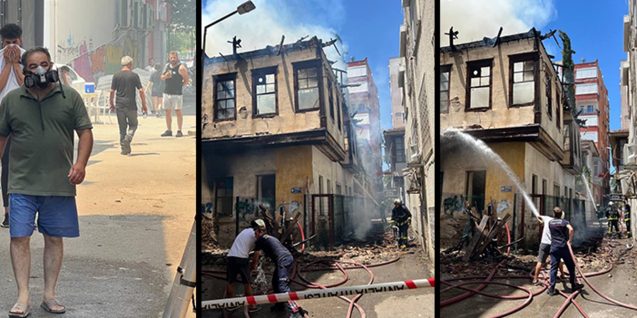200 yıllık tarihi ev alevlere karıştı: Mahalleli seferber oldu