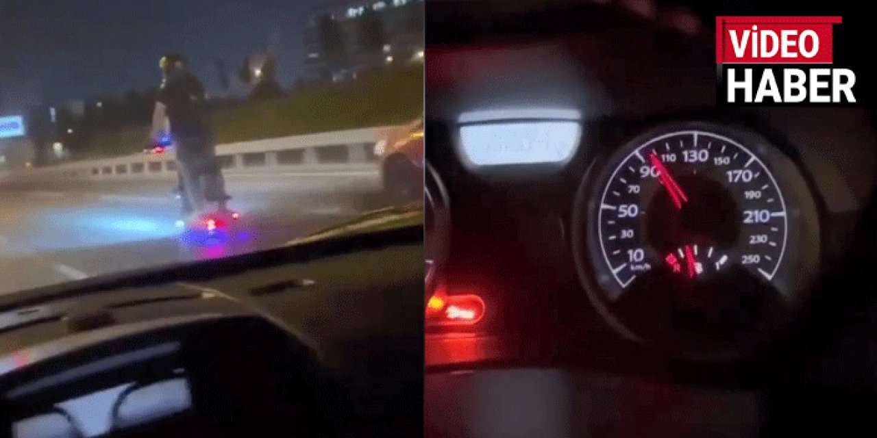 İnsanların canını hiçe saydılar: Skuter ile 90 kilometre hız