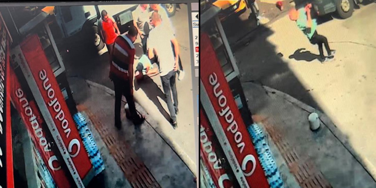 Kırılan duba yolda yürüyen vatandaşın başına isabet etti