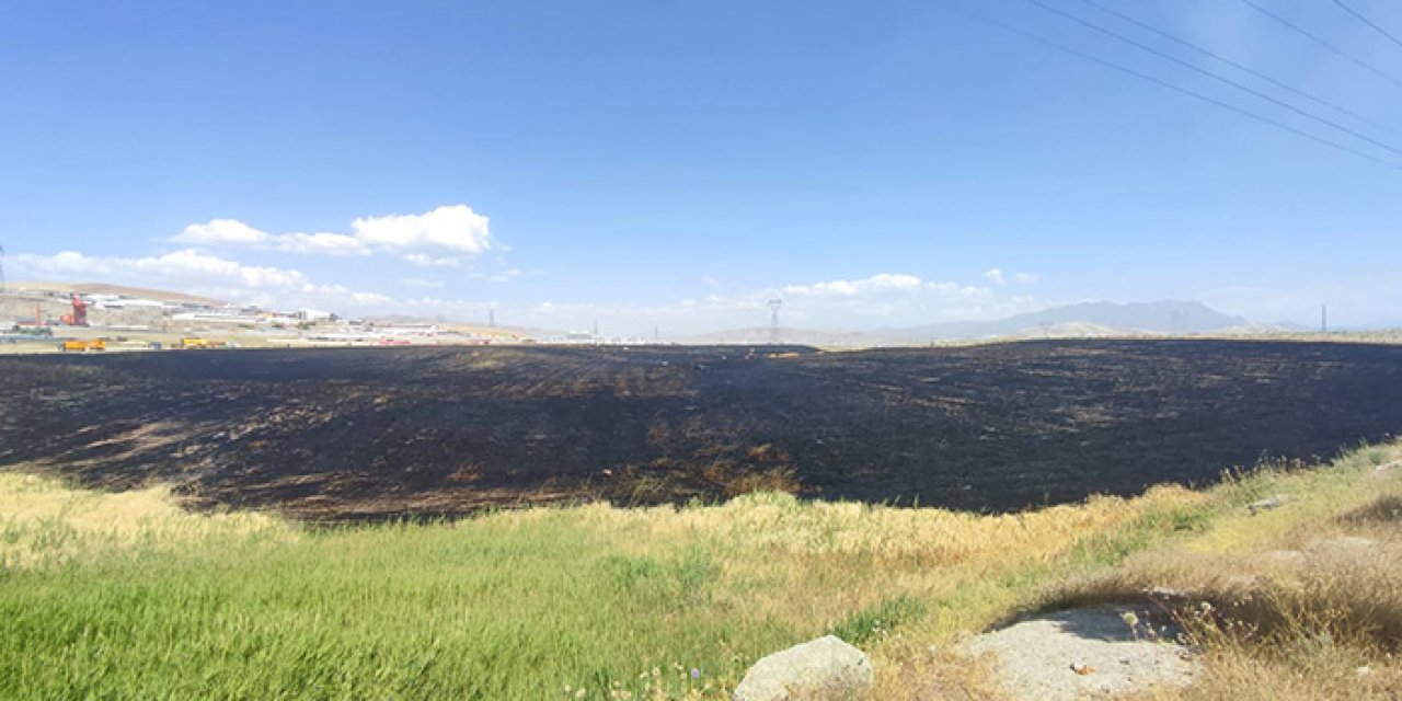 Tarlada çıkan yangın 1 saatte söndürüldü