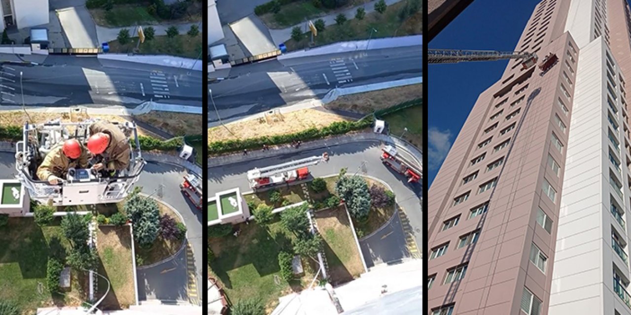 İskelet devrildi; işçiler mahsur kaldı