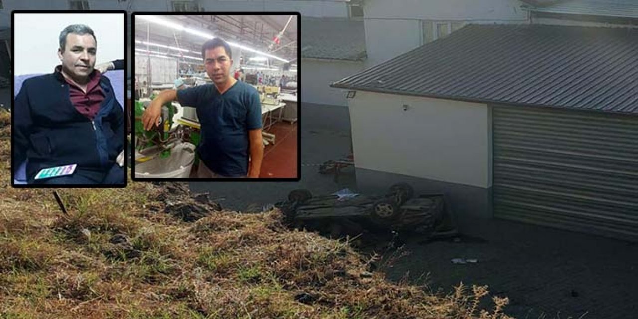 Kaldırıma çarpıp fabrika bahçesine uçtu: 2 ölü