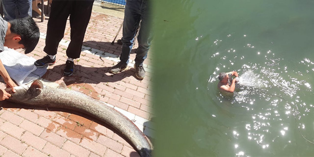 Oltanın gücü yetmeyince nehre atlayıp çıkardı