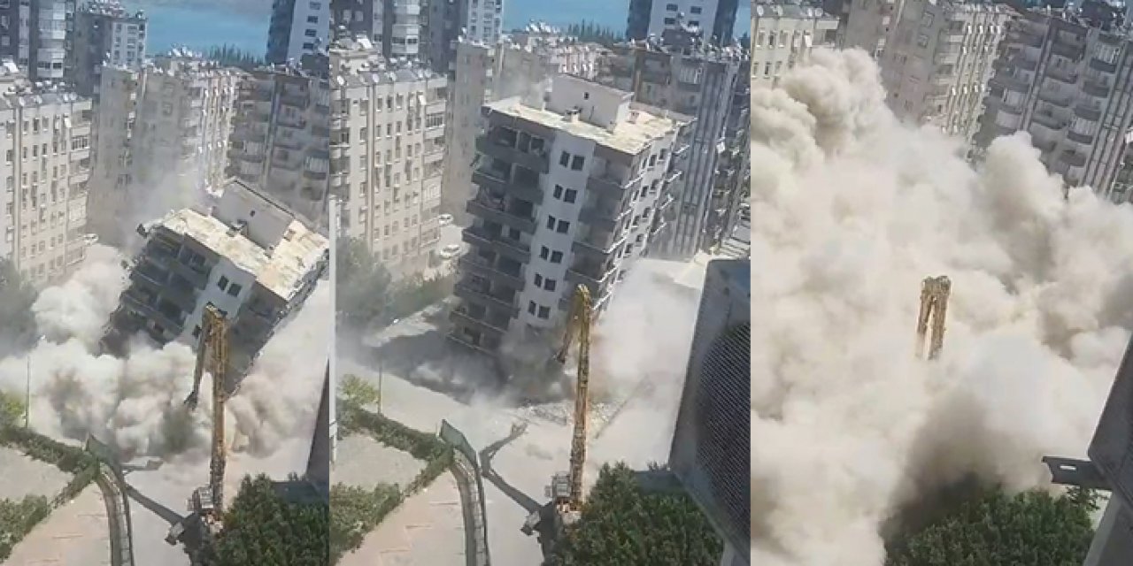 Adana’da ağır hasarlı bina çöktü