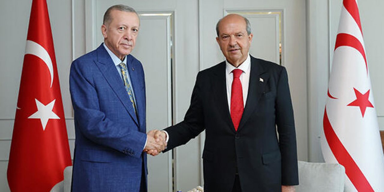 Erdoğan KKTC Cumhurbaşkanı Tatar ile bir araya geldi