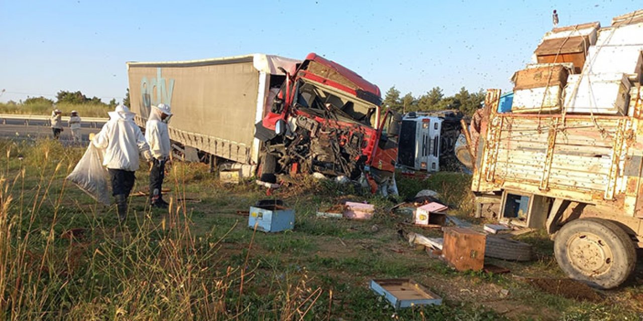 TIR park halindeki 2 kamyonete çarptı: 4 ölü 1 yaralı