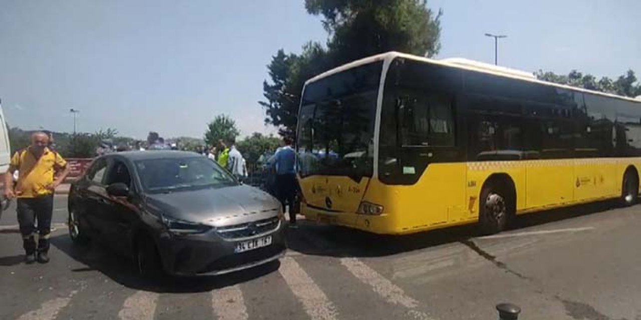 Otomobil İETT otobüsüne çarptı: 6 yaralı