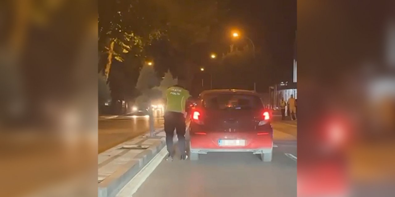 Makas atan trafik magandası yakalandı