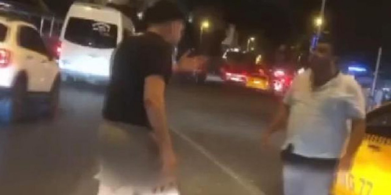 Taksiciler birbirine girdi: Yolcular ne yapacağını şaşırdı