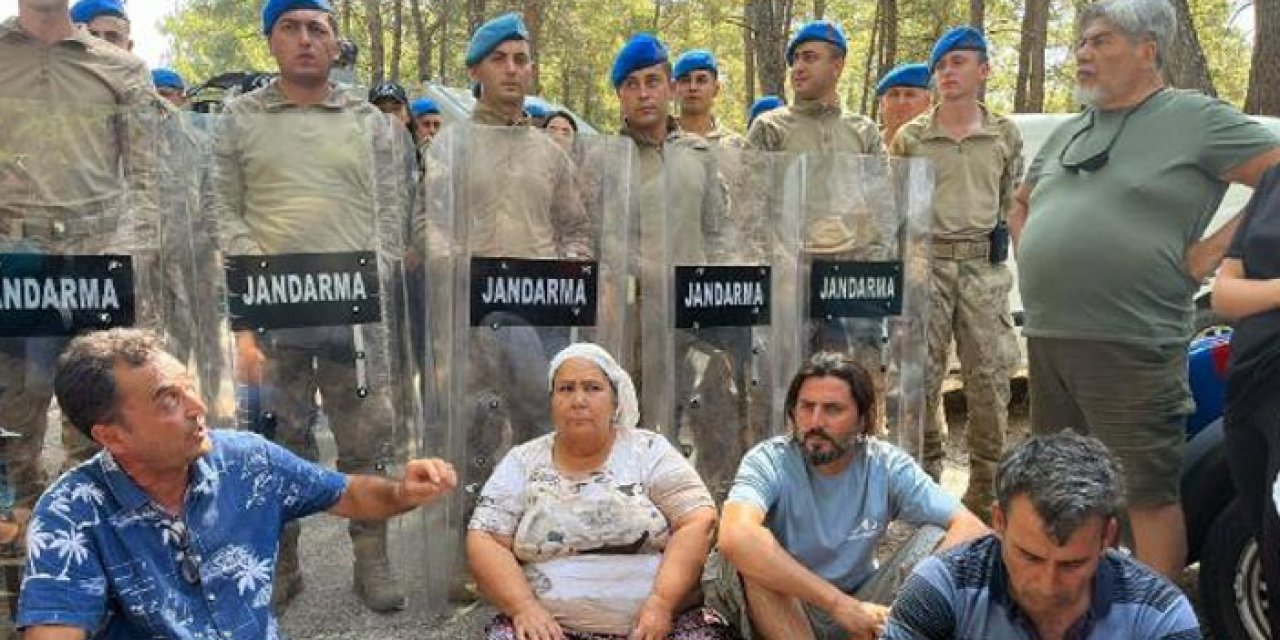 Muğla'da çevreciler jandarma ile karşı karşıya geldi