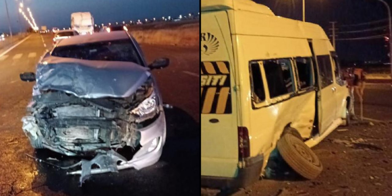 Diyarbakır'da cezaevi servis minibüsü kaza yaptı: 12 yaralı
