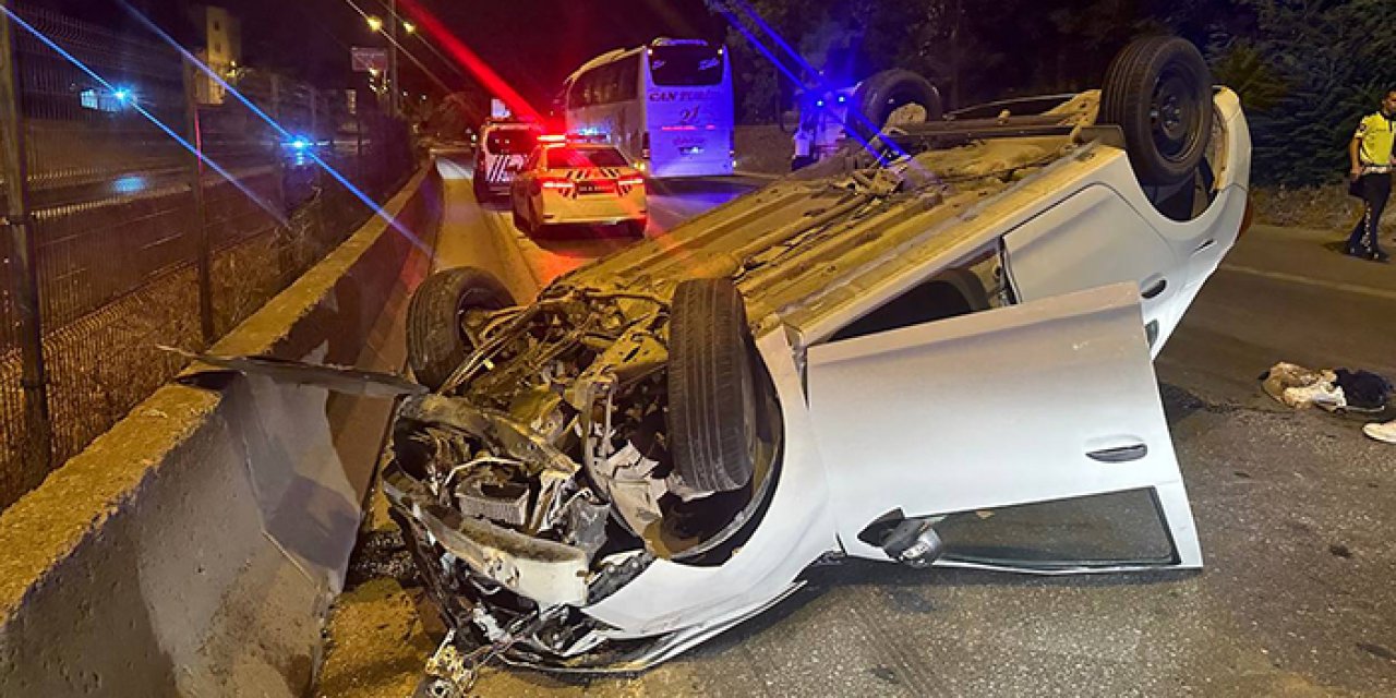 Kontrolden çıkan araç takla attı: 1 yaralı