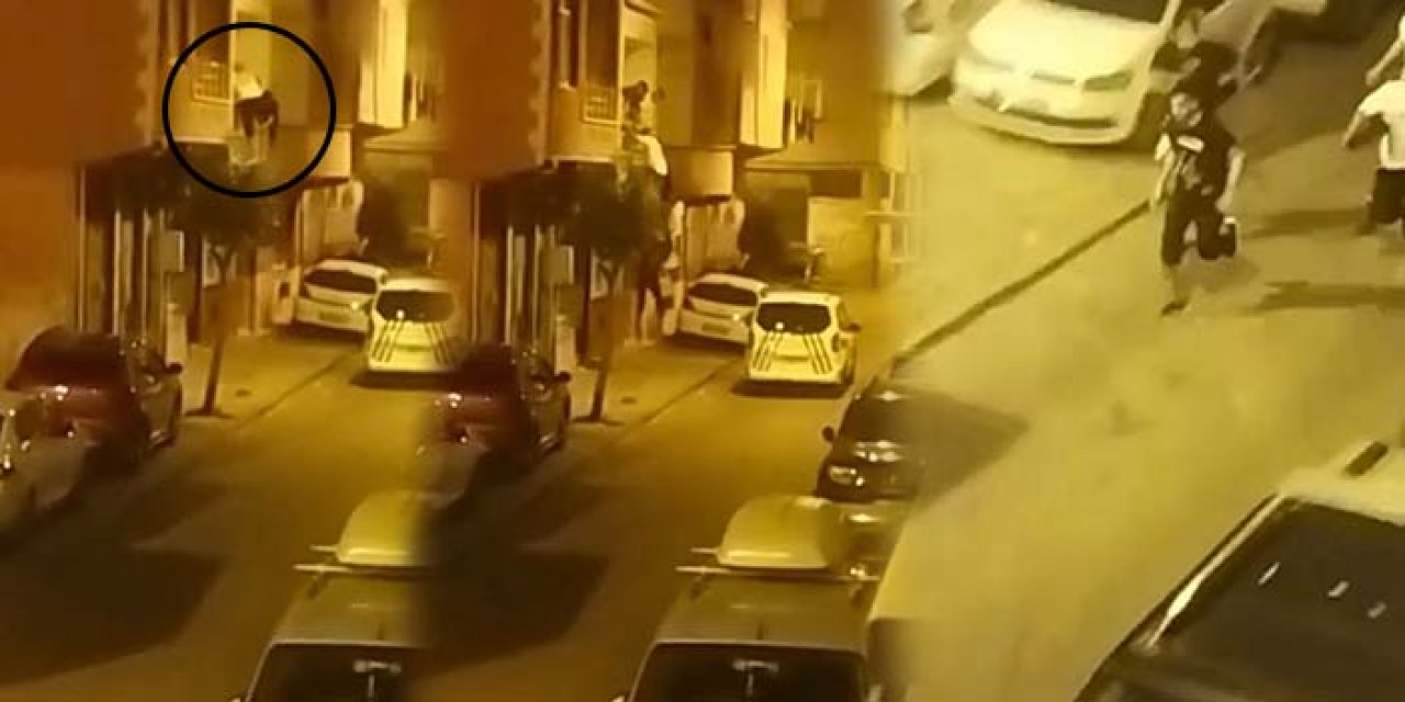 Polisi gören kaçak göçmenler balkondan atladı