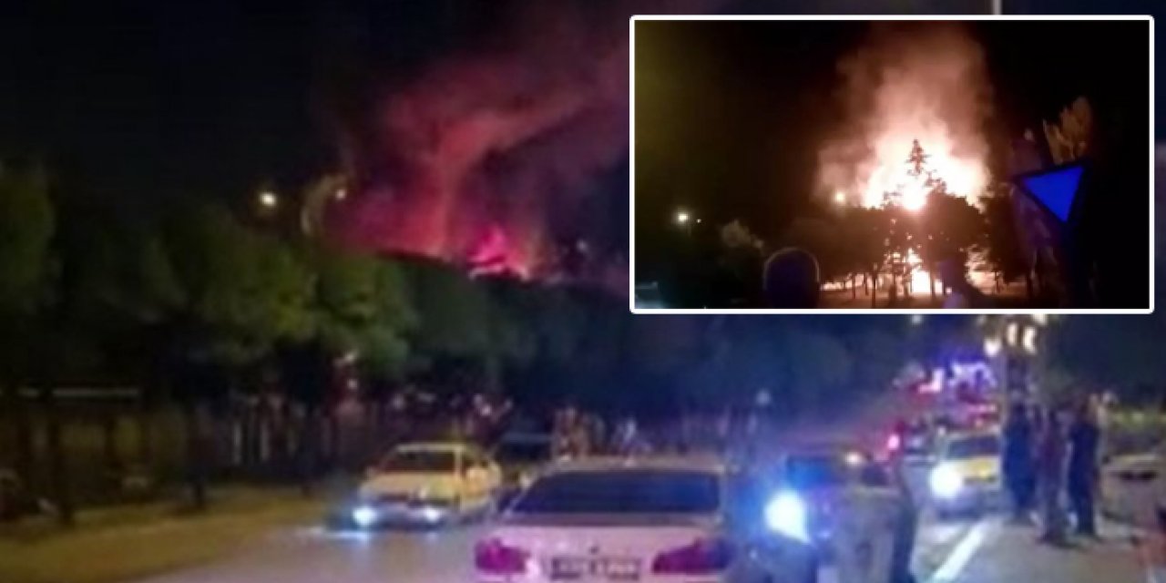 Alevler geceyi aydınlattı