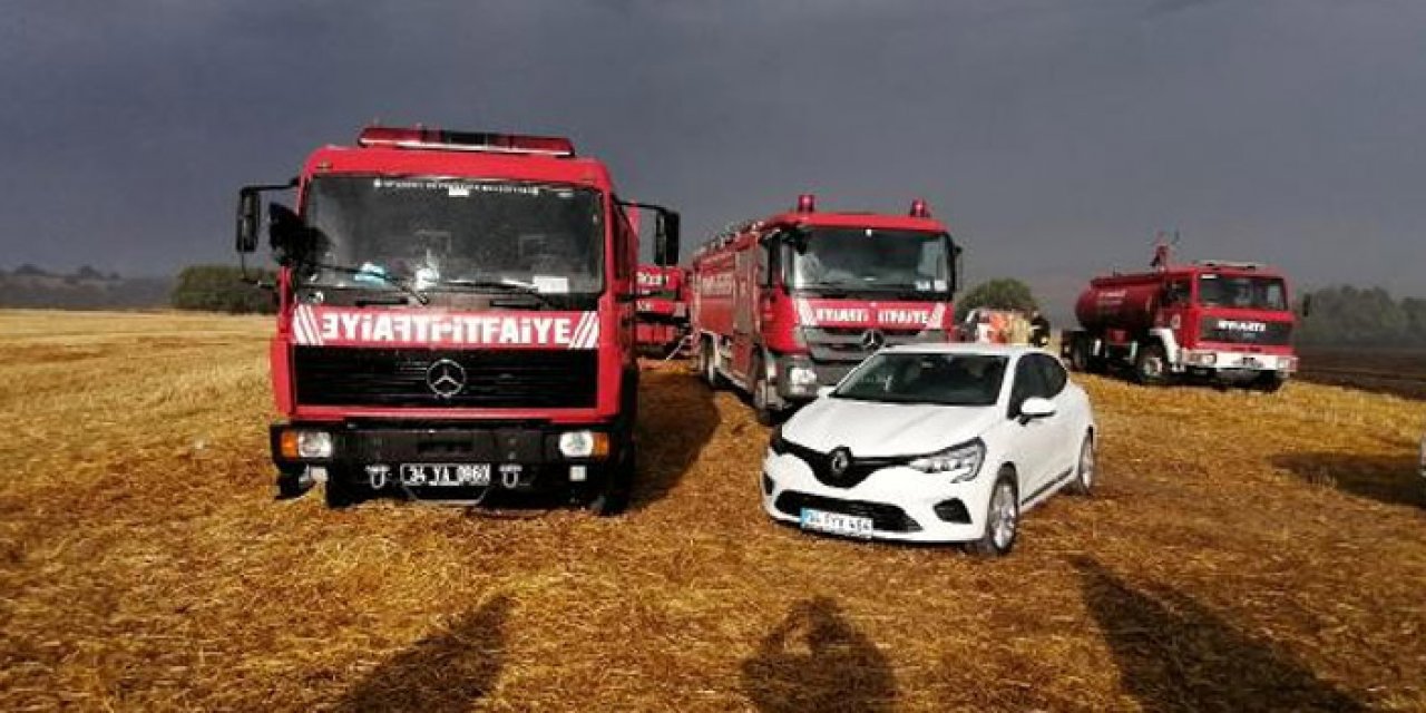 Silivri'de anız yangınında alevler ormanlık alana sıçradı