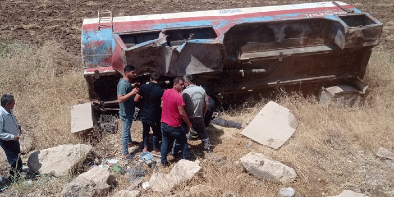 Su tankının altında kaldı