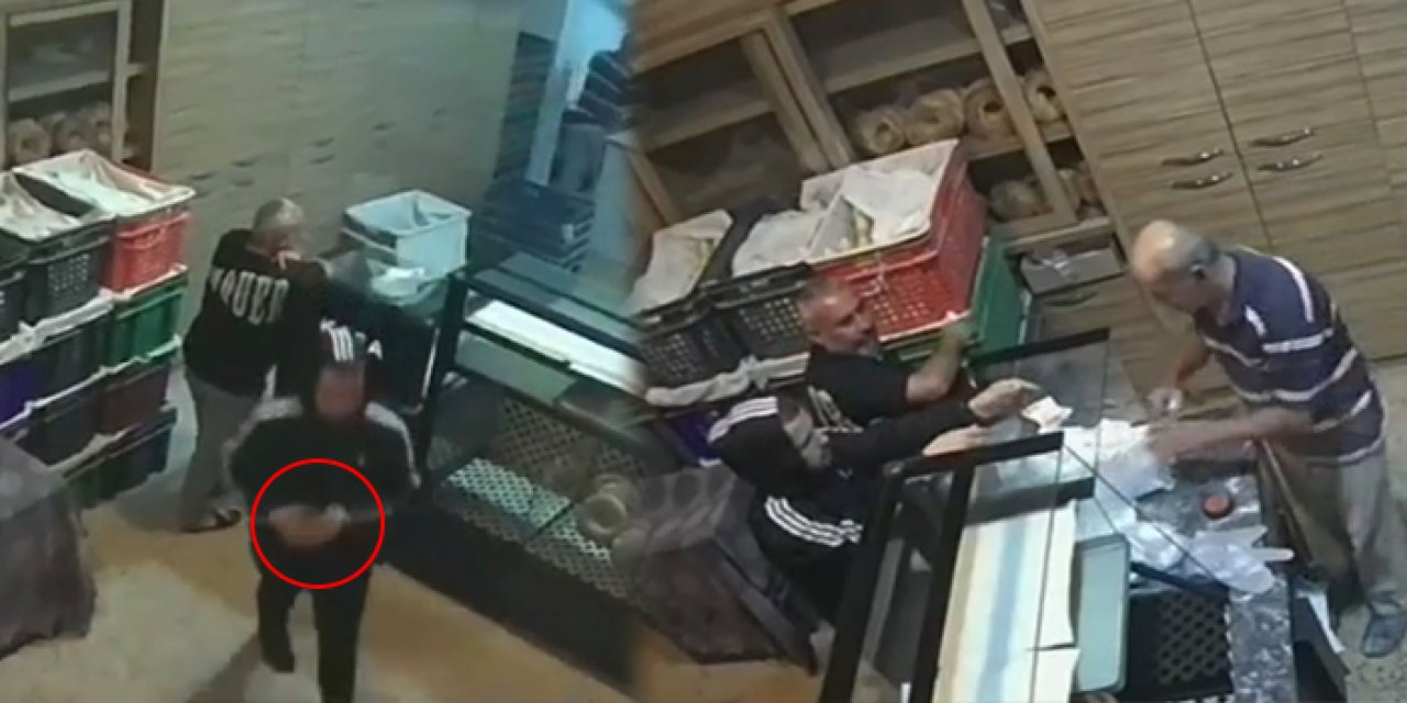 Fırından sadaka kutusu çalan hırsızlar kamerada