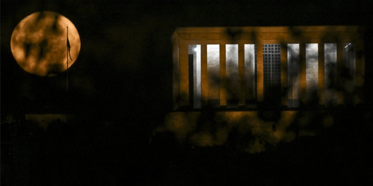 Ankara'da dolunay ve Anıtkabir böyle görüntülendi