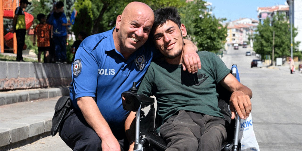 Ankara'da polis memuru engelli gencin hayalini gerçekleştirdi