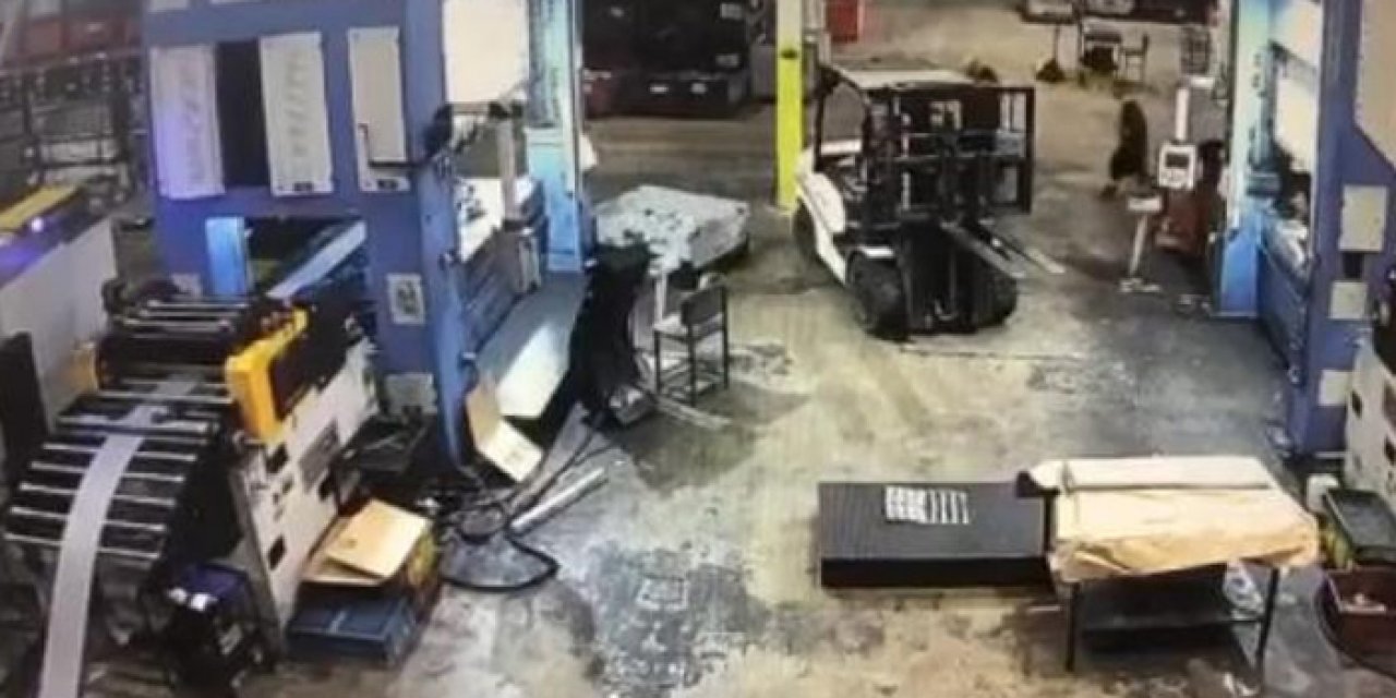 Düzce'de iş kazası bir can aldı: Kaza kameralara yansıdı