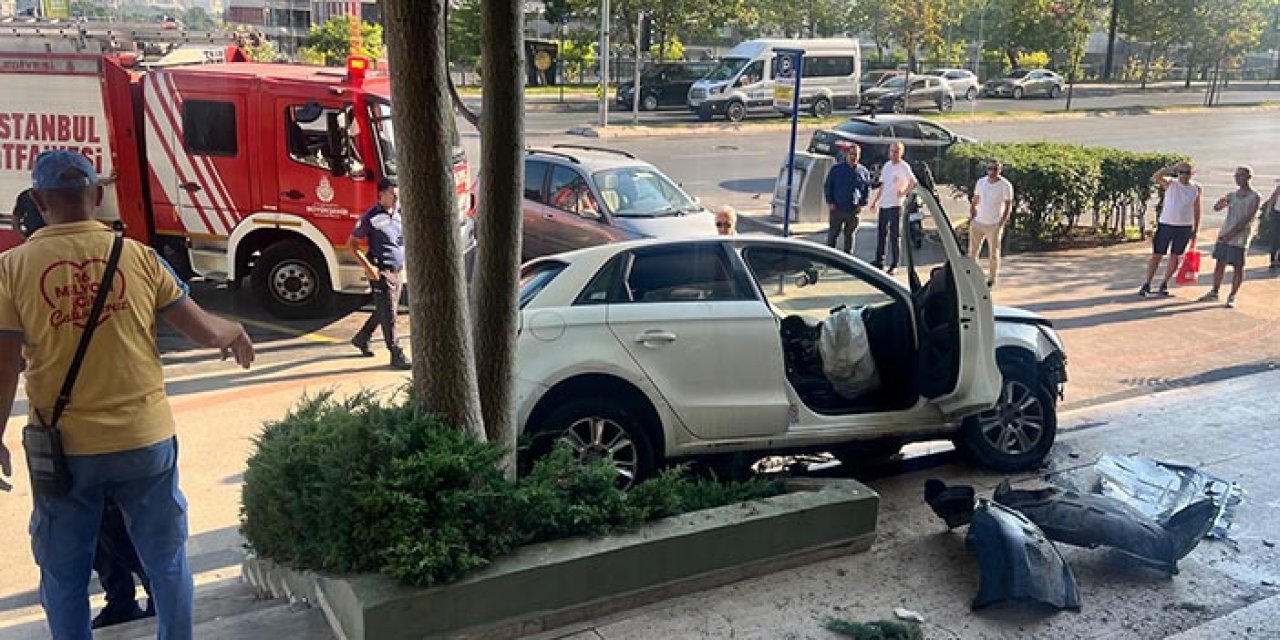 Kontrolü kaybetti; merdivene çarparak durabildi