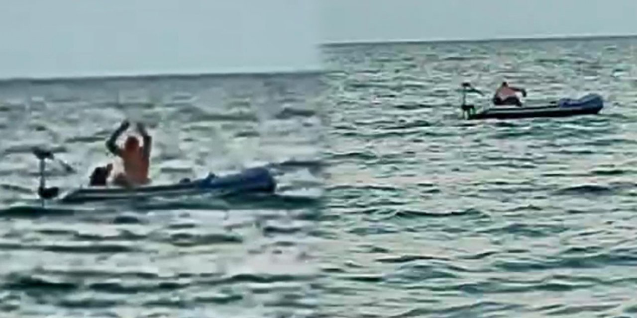 Denizin ortasında kadına şiddet!