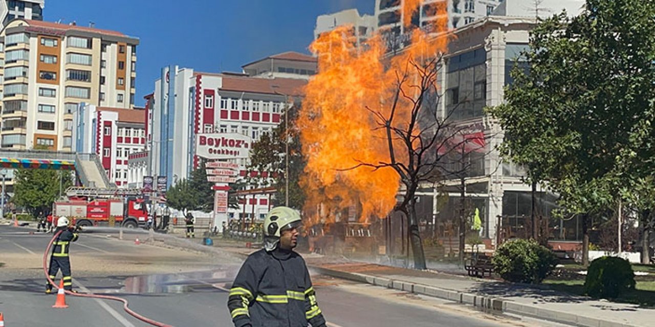Doğalgaz borusu bomba gibi patladı