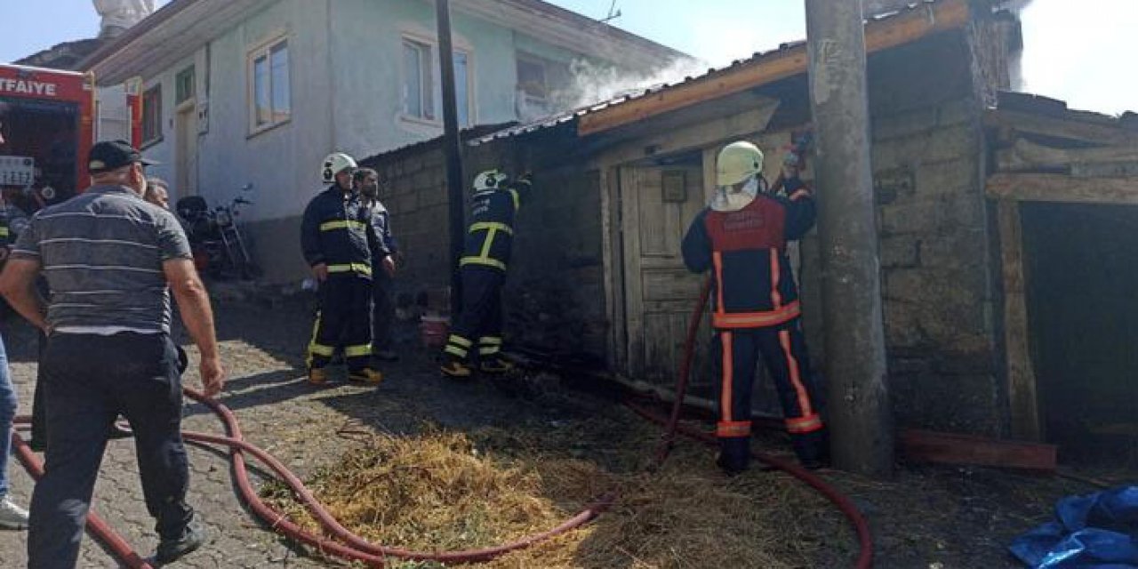 Evin deposunda yangın çıktı