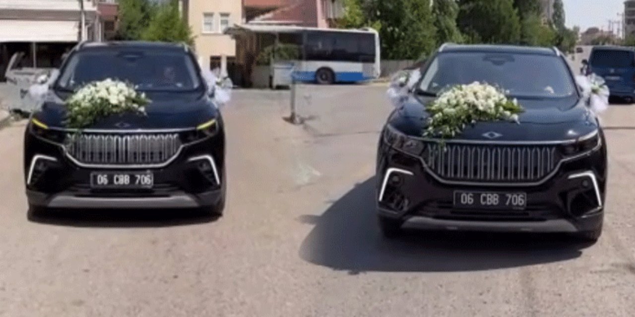 Togg Ankara'da gelin arabası oldu