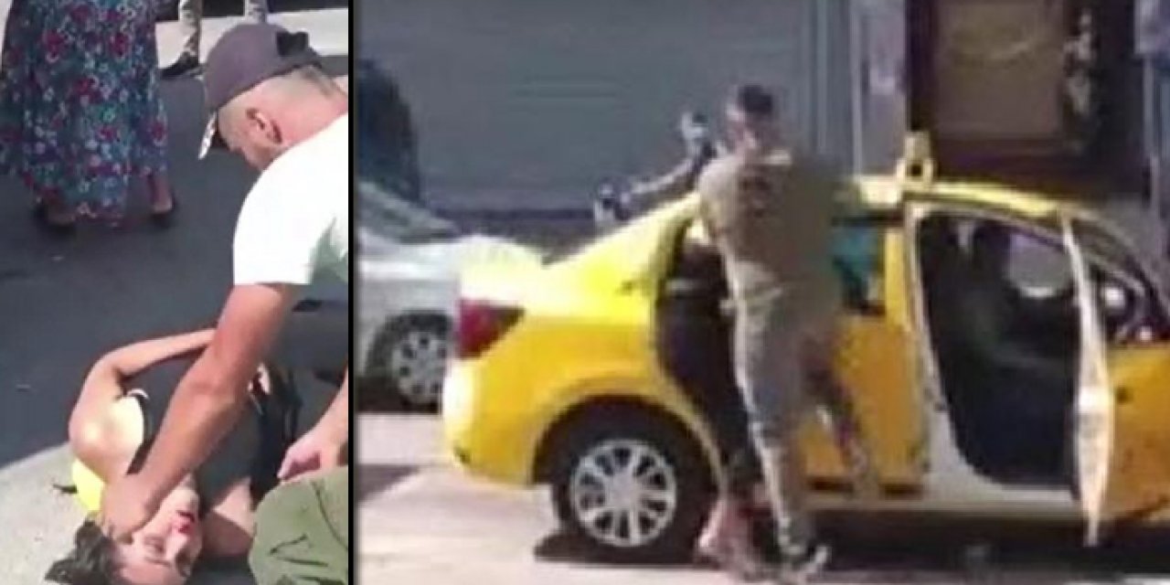 Eşini sokak ortasında dövdü: Tutuklandı