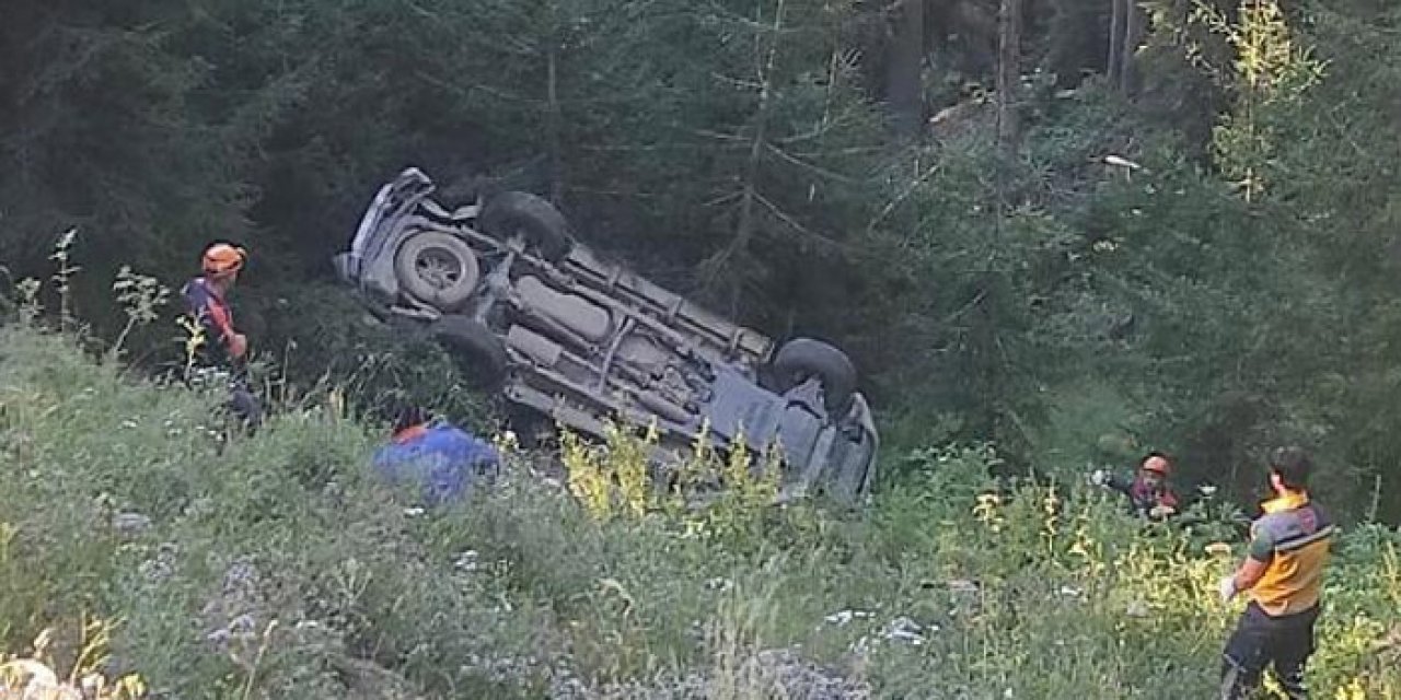 Yuvarlanan ağaç kamyonete çarptı: 1 ölü 1 yaralı